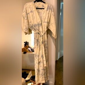 Tie dye low cut tie waist jumpsuit